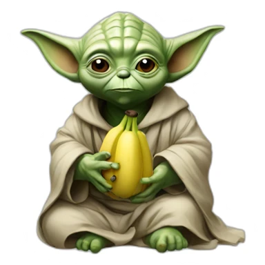yoda eating banana sticker