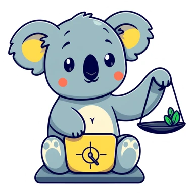 koala with a scale sticker