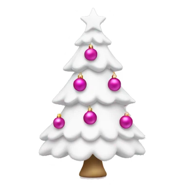 white christmas tree with pink ornaments  sticker