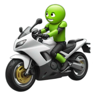 Android logo riding a motorbike sticker
