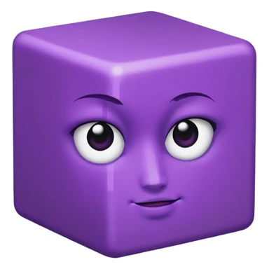 purple person no face cube face japan sticker