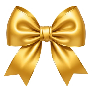 gold ribbon bow, simple, shiny sticker