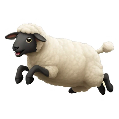 a sheep jumping over a fence sticker