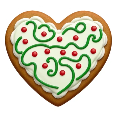 gingerbread heart cookie with white holiday icing sticker