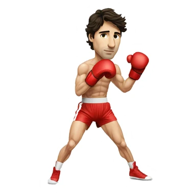 Justin Trudeau boxing very skinny sticker