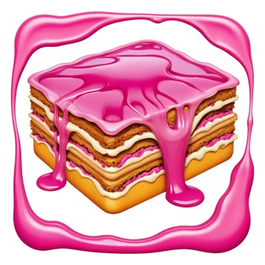 surreal salvadore dali style melting spam pink meat lasagna landscape sticker