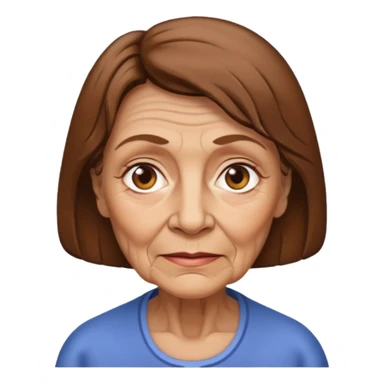 Old Lady 44 age brown hair light skin sticker