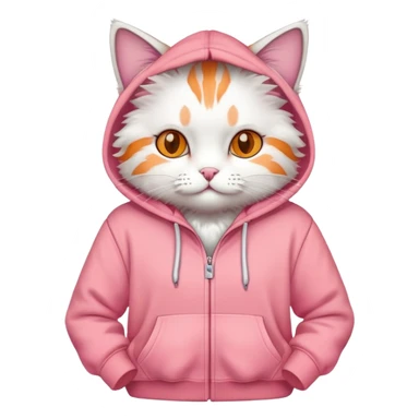 Cat wearing a pink hoodie sticker