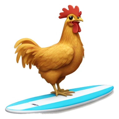 chicken on surfboard  sticker