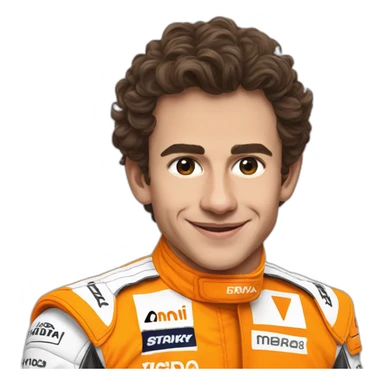 Lando Norris with Orange of Mclaren sticker