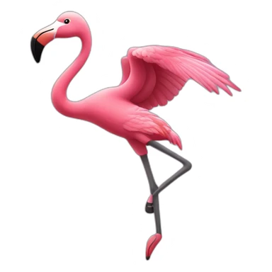 Flamingo fitness girl flying sticker