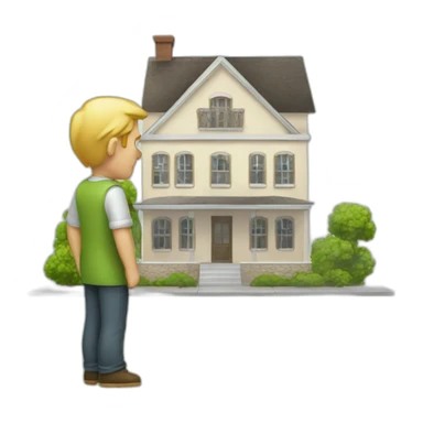 Man looking at property for rent sign sticker