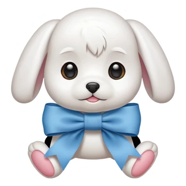 white baby maltese ribbon sticker