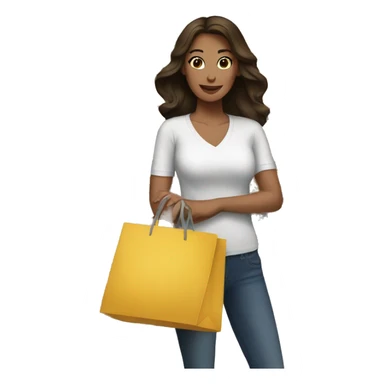 Brunette woman shopping  sticker