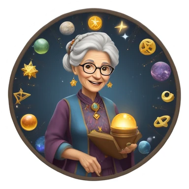 western astologer old lady sticker