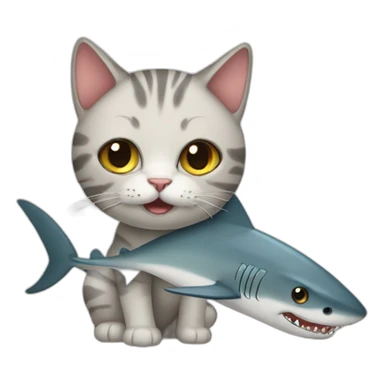 Cat with shark sticker