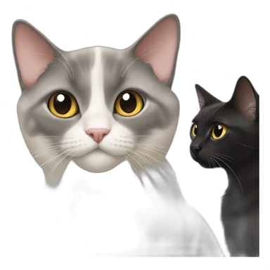 two black cats and one colourpoint cat sticker