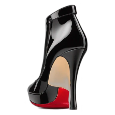WEDGE heel LOUBOUTIN black leather PATENT sticker