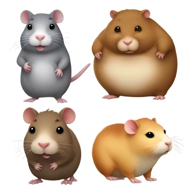 fat rat plus fat hamster plus fat capybara sticker