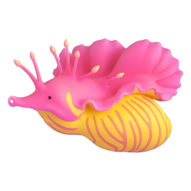 pink and butter yellow nudibranch, detailed, cute, soft curves sticker