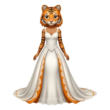 Tigress wearing wedding dress sticker