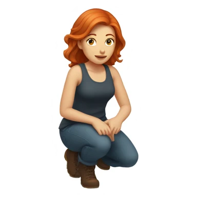 Redhead woman kneeling sticker