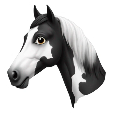 Black and white horse with dot on nose sticker