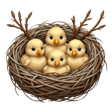 A nest with chicks sticker