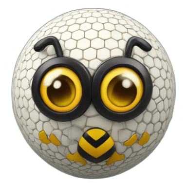 3d sphere with a cartoon Bee skin texture with Eye of Horus sticker