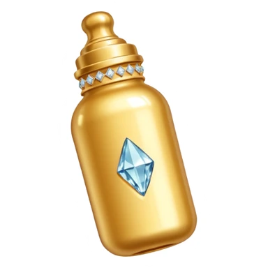 Biberón dorado con diamantes 🍼con ese biberón  de bebe  solo el biberón  más elegante eschado al costado sticker