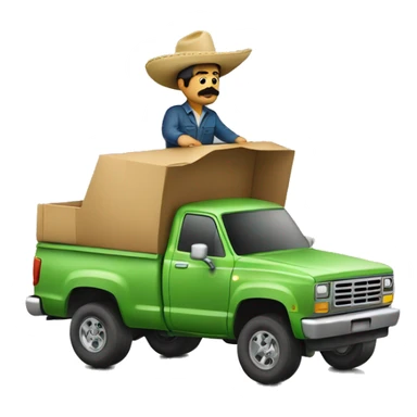 Mexican with a mustache driving a 2 wheel drive truck  sticker