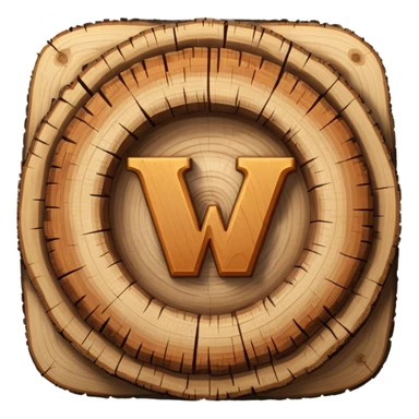 letter w inside tree rings sticker