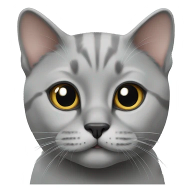 Short British cat grey sticker