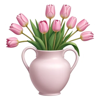 Light pink tulips in white vase sticker