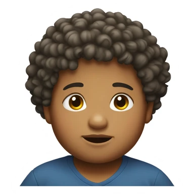 chubby curly hair kid sticker