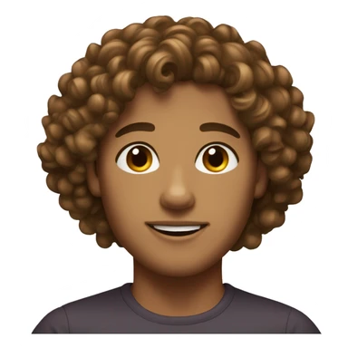 tanned curly brown hair  sticker