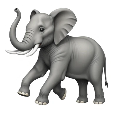 High resolution of a running elephant sticker