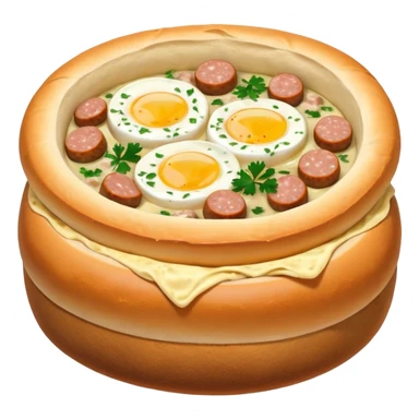polish zurek soup inside of bread bowl sticker