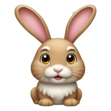 A bunny with a bow on his head  sticker