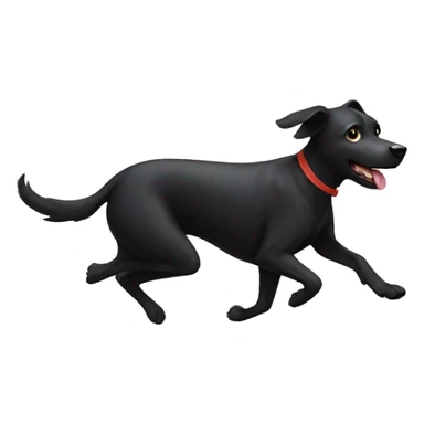 Black dog running sticker