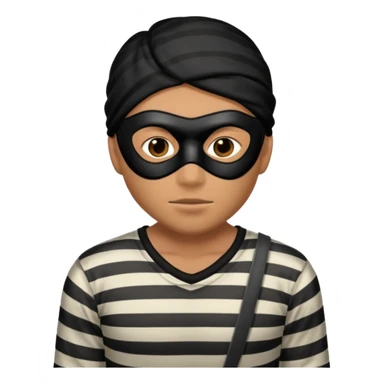 thief, with stripped shirt, facemask, thief mask. sticker
