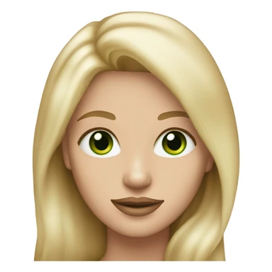Long hair Blonde woman with green eyes and light pink lips sticker