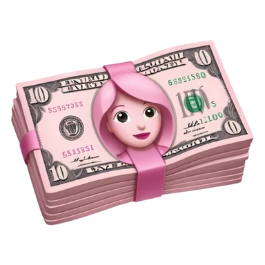 pink single money paper sticker