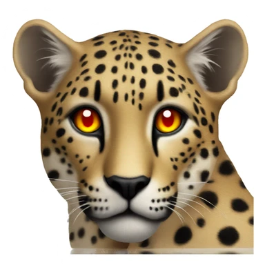 gepard side view with fire eyes sticker