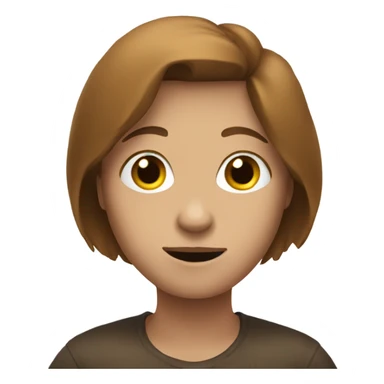 Shrug emoji white with brown hair sticker
