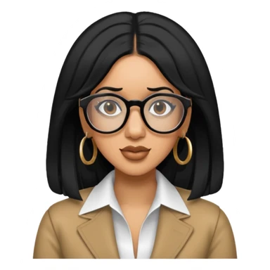 rapper Cardi B black hair wear glasses sticker