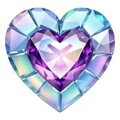 heart with a shattered gemstone effect, remove background sticker