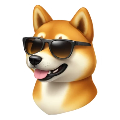 shiba inu with sunglasses sticker
