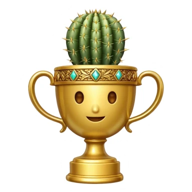 gold cactus cup trophy sticker