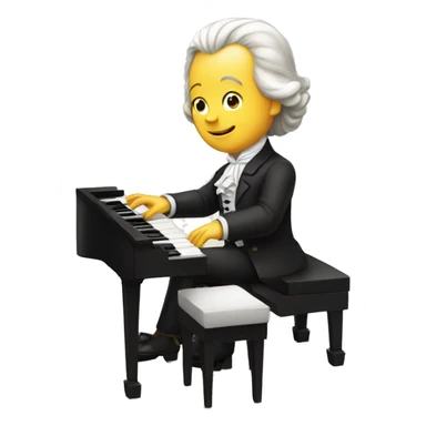 Mozart playing piano sticker